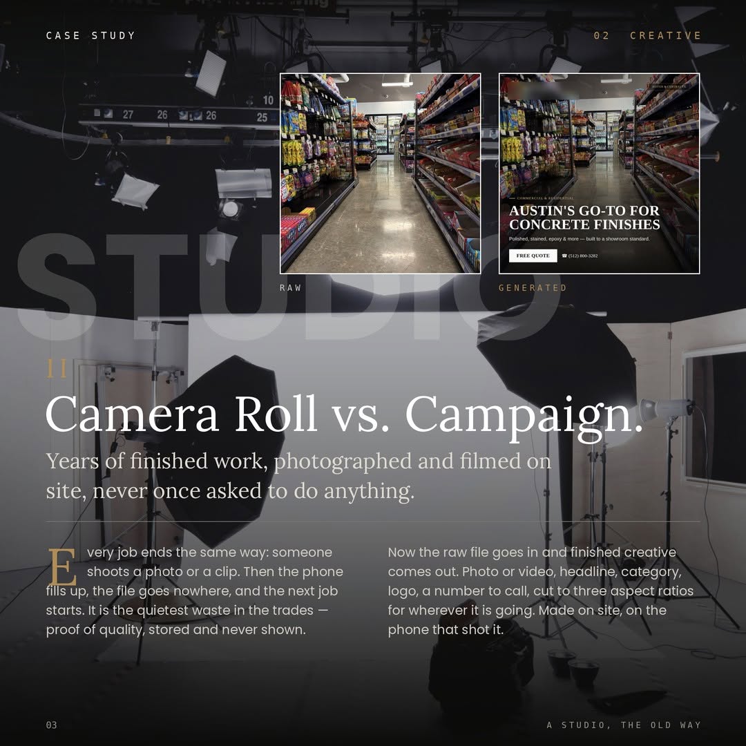 Concrete contractor case study: content production system